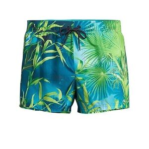 Versace Men’s Iconic Jungle Print Swim Trunks